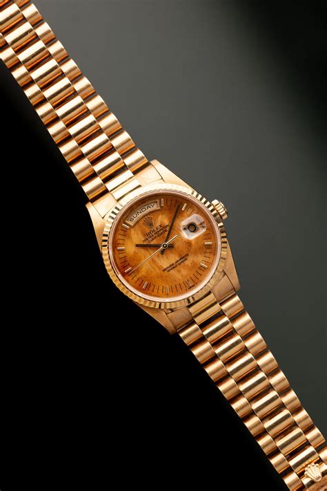 rolex day date yellow gold wood dial|day date 40mm yellow gold.